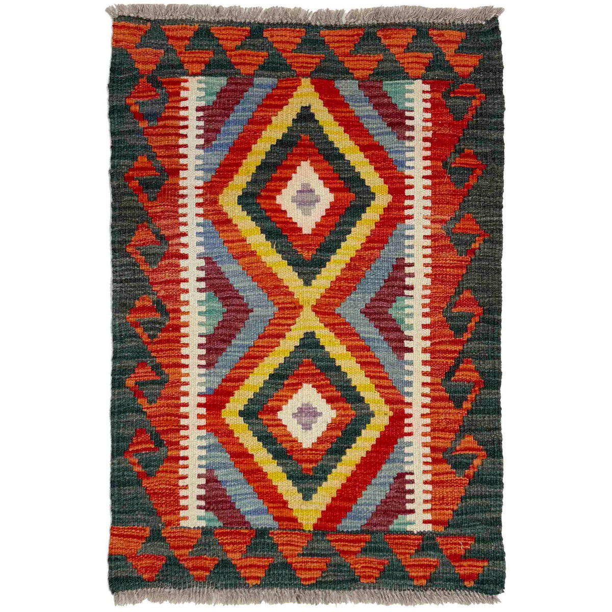 Turkish Handmade Vegetable Kilim Rug 2x3 ft | Wool. – ALLRUGO