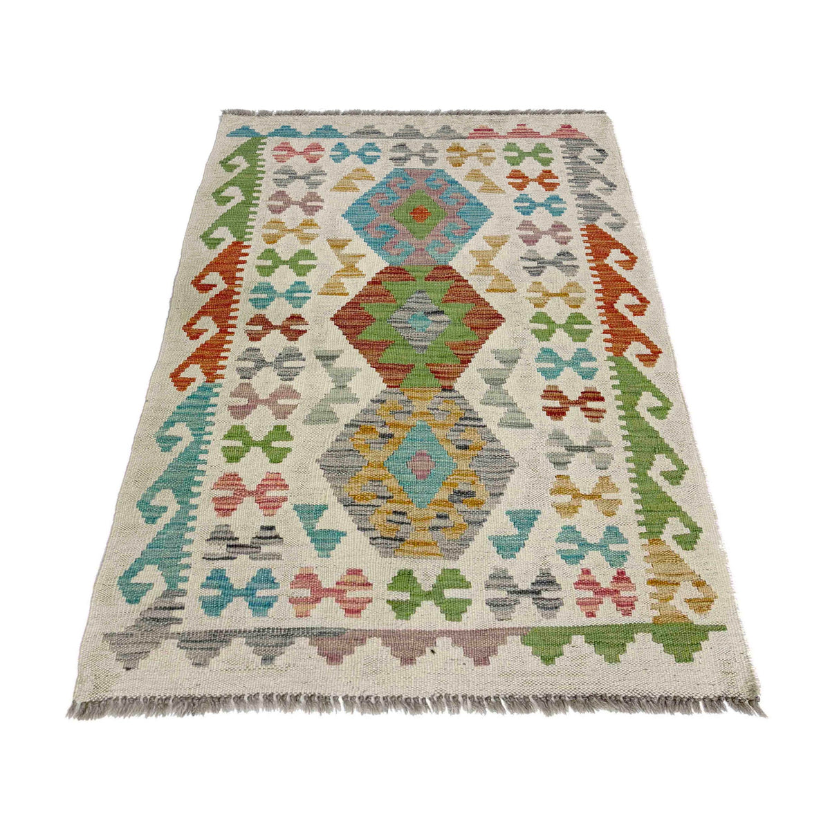 Color Turkish Kilim Rug Handmade from Vegetable Wool. – ALLRUGO