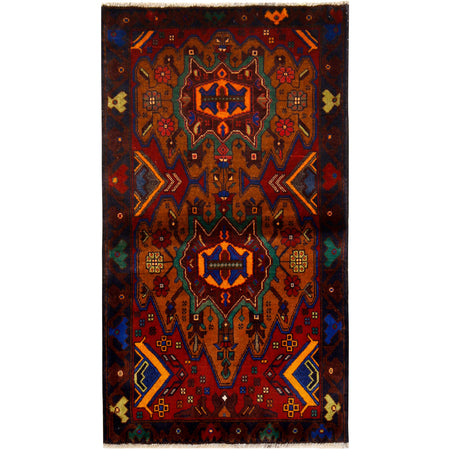 Handmade Baluchi Rug 2' 9" x 4' 11" ft / 84 x 149 cm - No. 10162