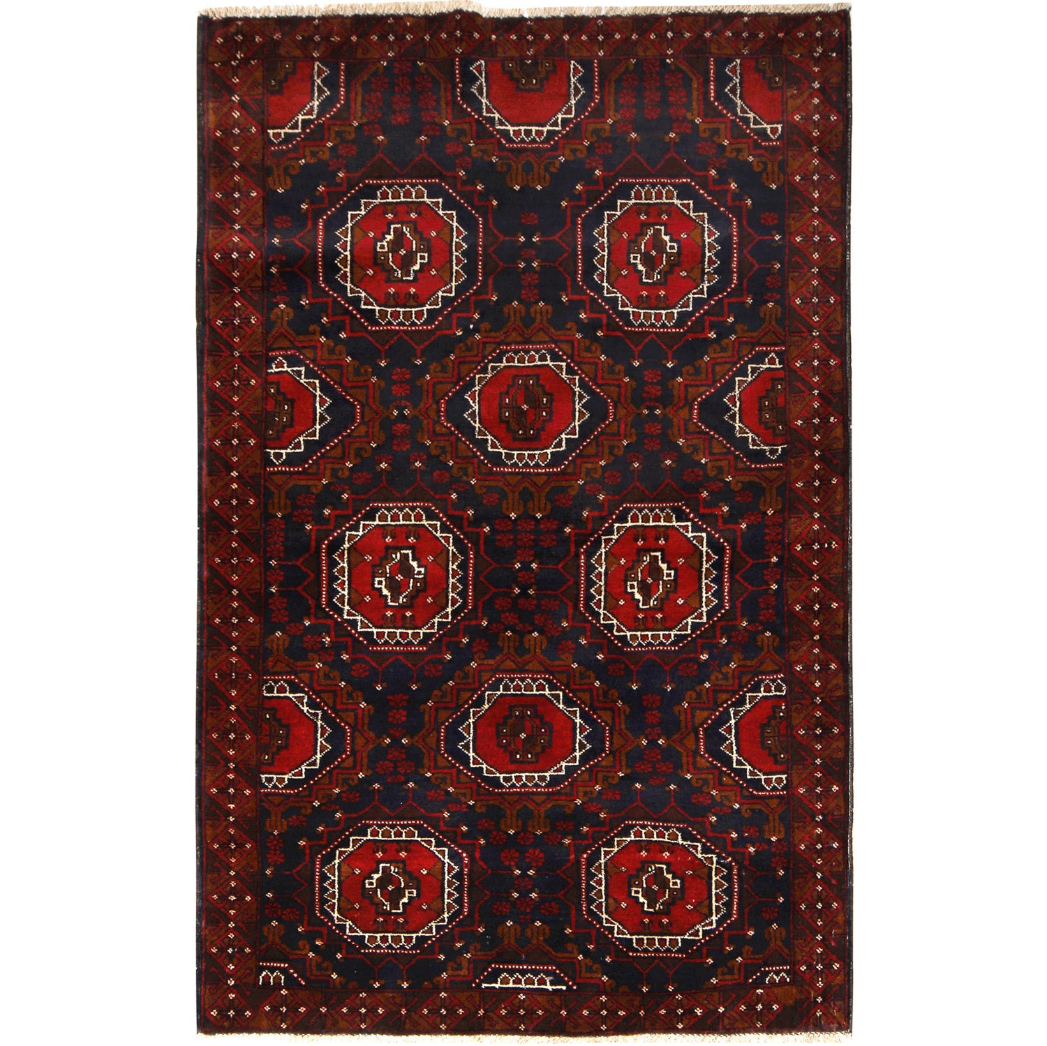 Traditional Baloch Rug 3' 7" x 5' 11" ft / 110 x 180 cm - No. 10190