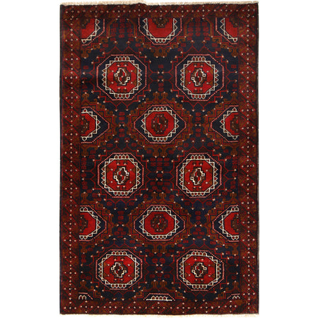 Traditional Baloch Rug 3' 7" x 5' 11" ft / 110 x 180 cm - No. 10190