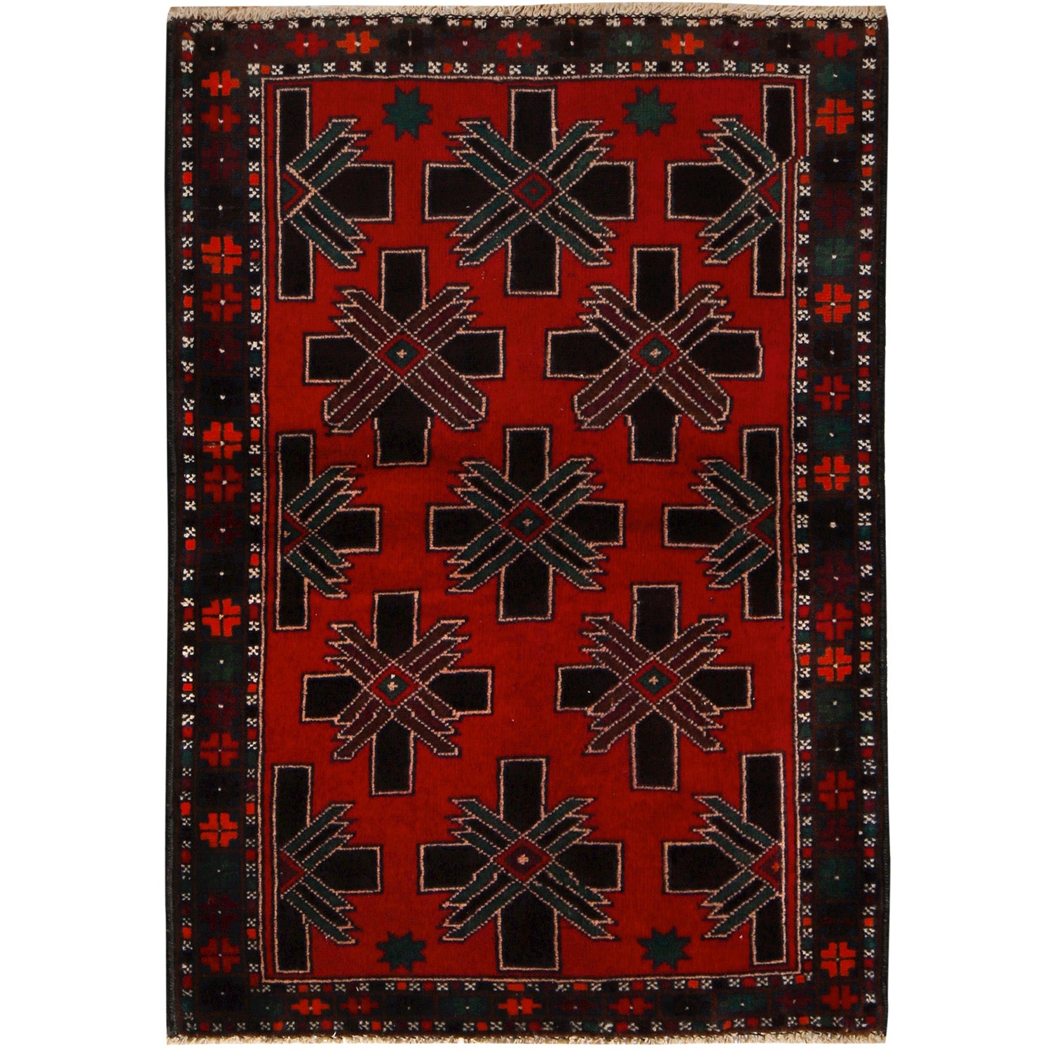 Hand Knotted Baluchi Rug 3' 1" x 4' 7" ft / 94 x 140 cm - No. 10249