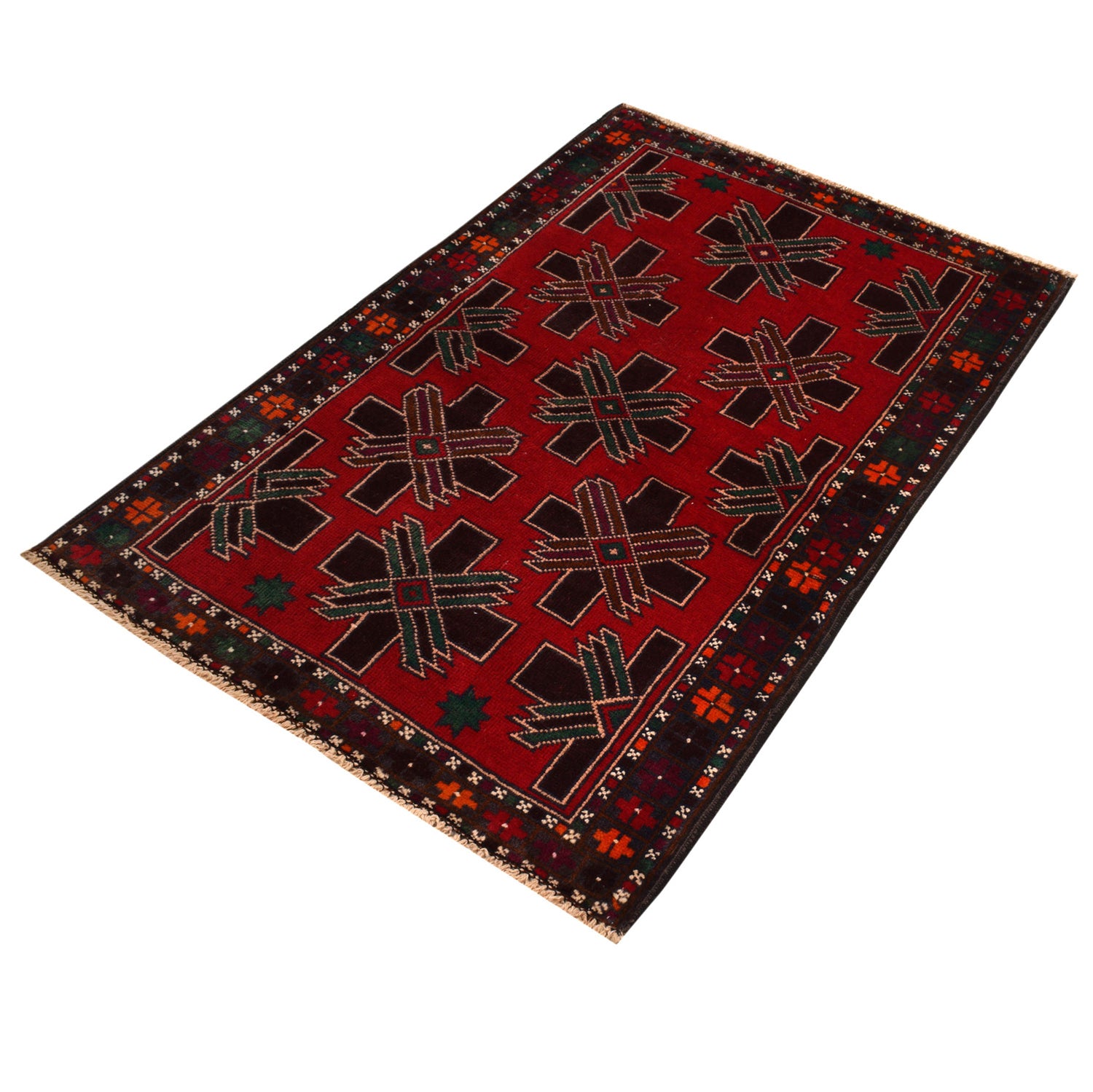 Hand Knotted Baluchi Rug 3' 1" x 4' 7" ft / 94 x 140 cm - No. 10249