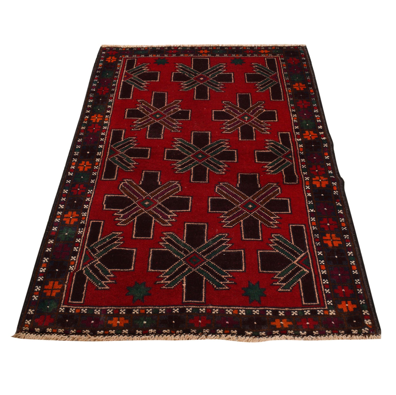 Hand Knotted Baluchi Rug 3' 1" x 4' 7" ft / 94 x 140 cm - No. 10249