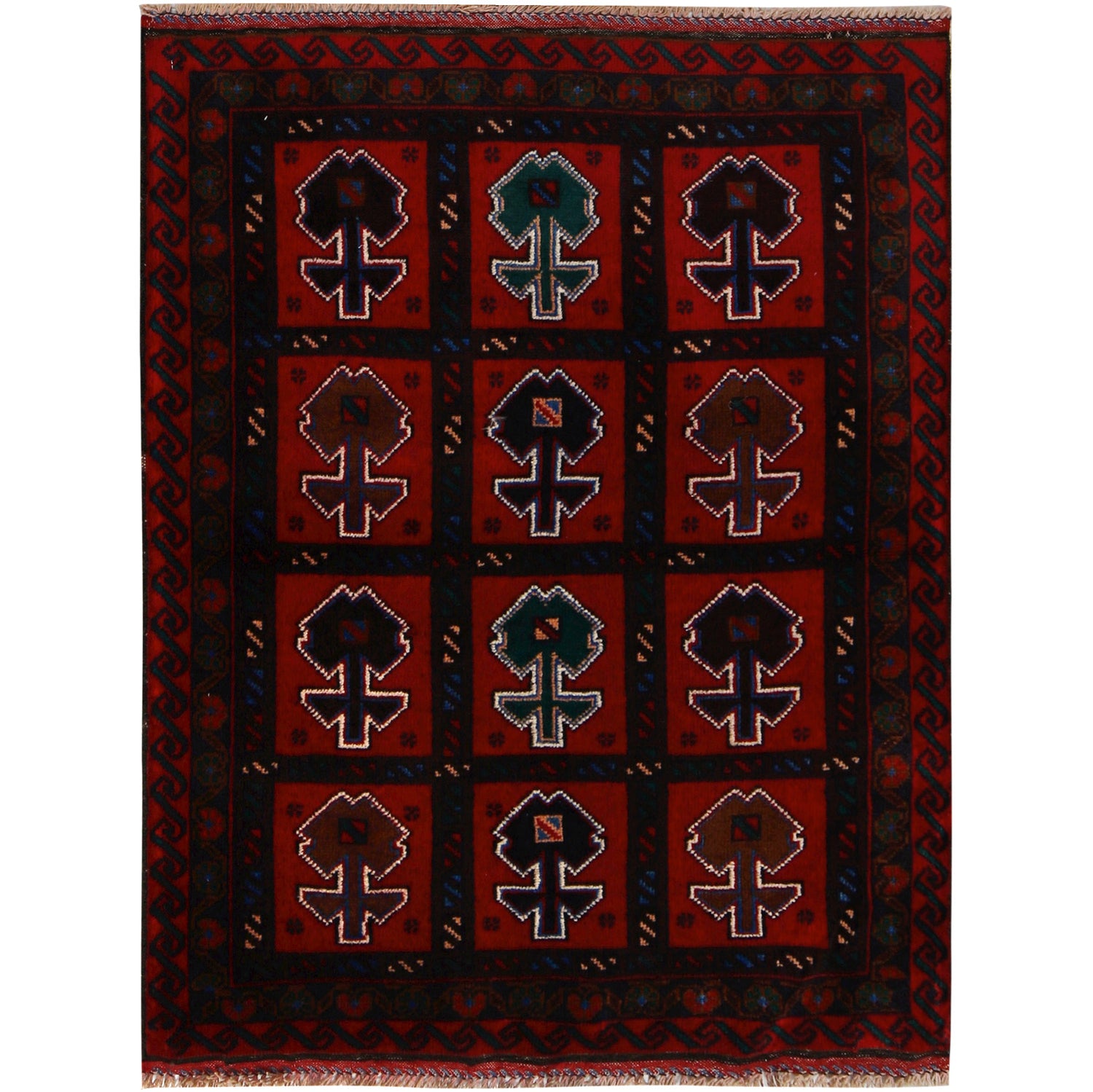 Handmade Baluchi Rug 3' 1" x 4' 2" ft / 95 x 127 cm - No. 10252