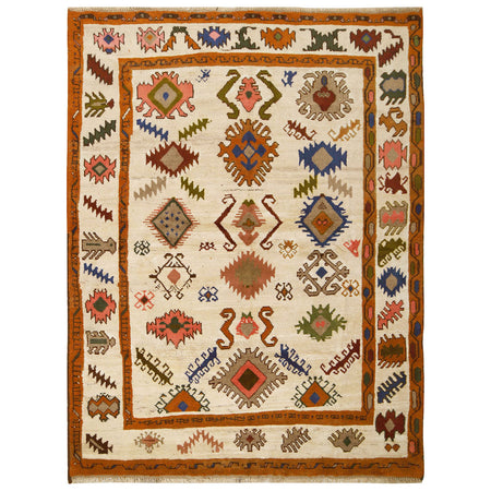 Hand Knotted Kohistani Carpet 5' 10" x 7' 10" ft / 178 x 240 cm - No. 10487