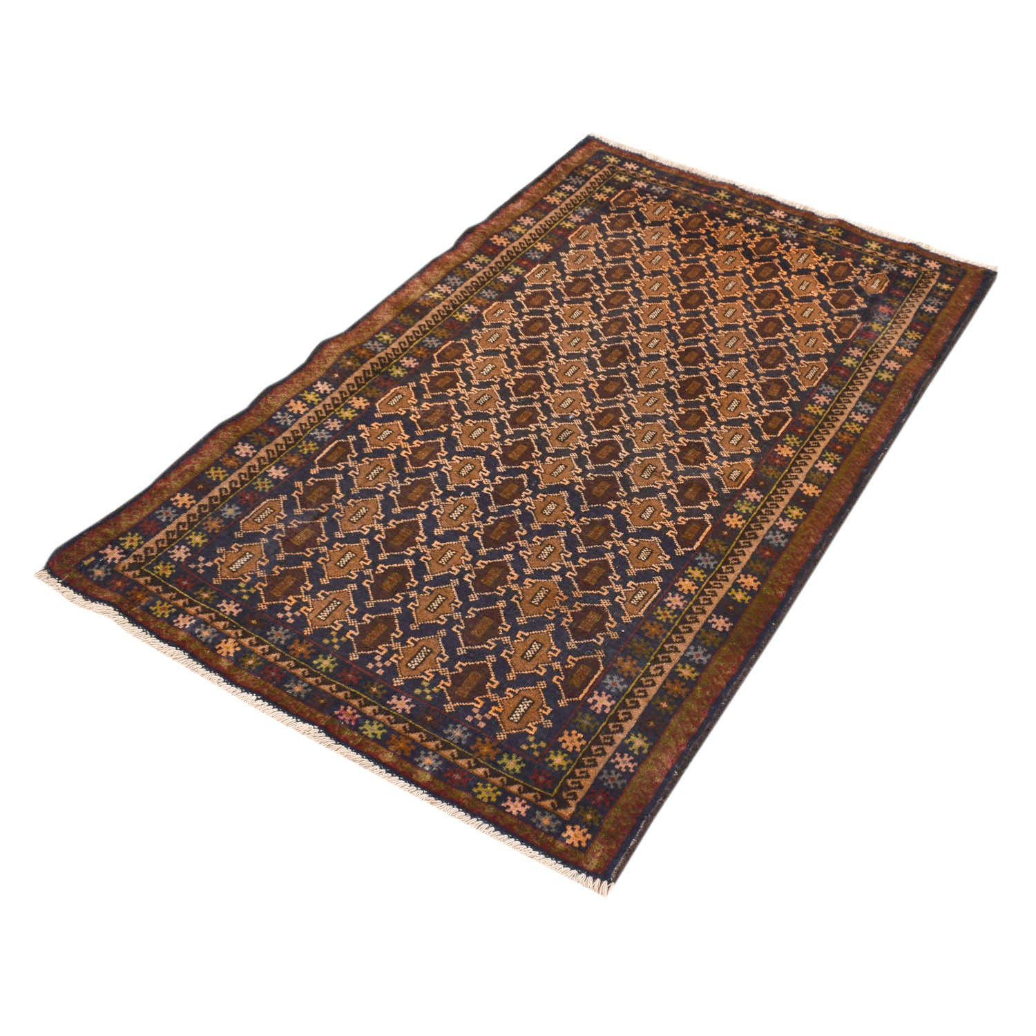 Hand Knotted Baluchi Rug 2' 11" x 4' 9" ft / 88 x 144 cm - No. 10496