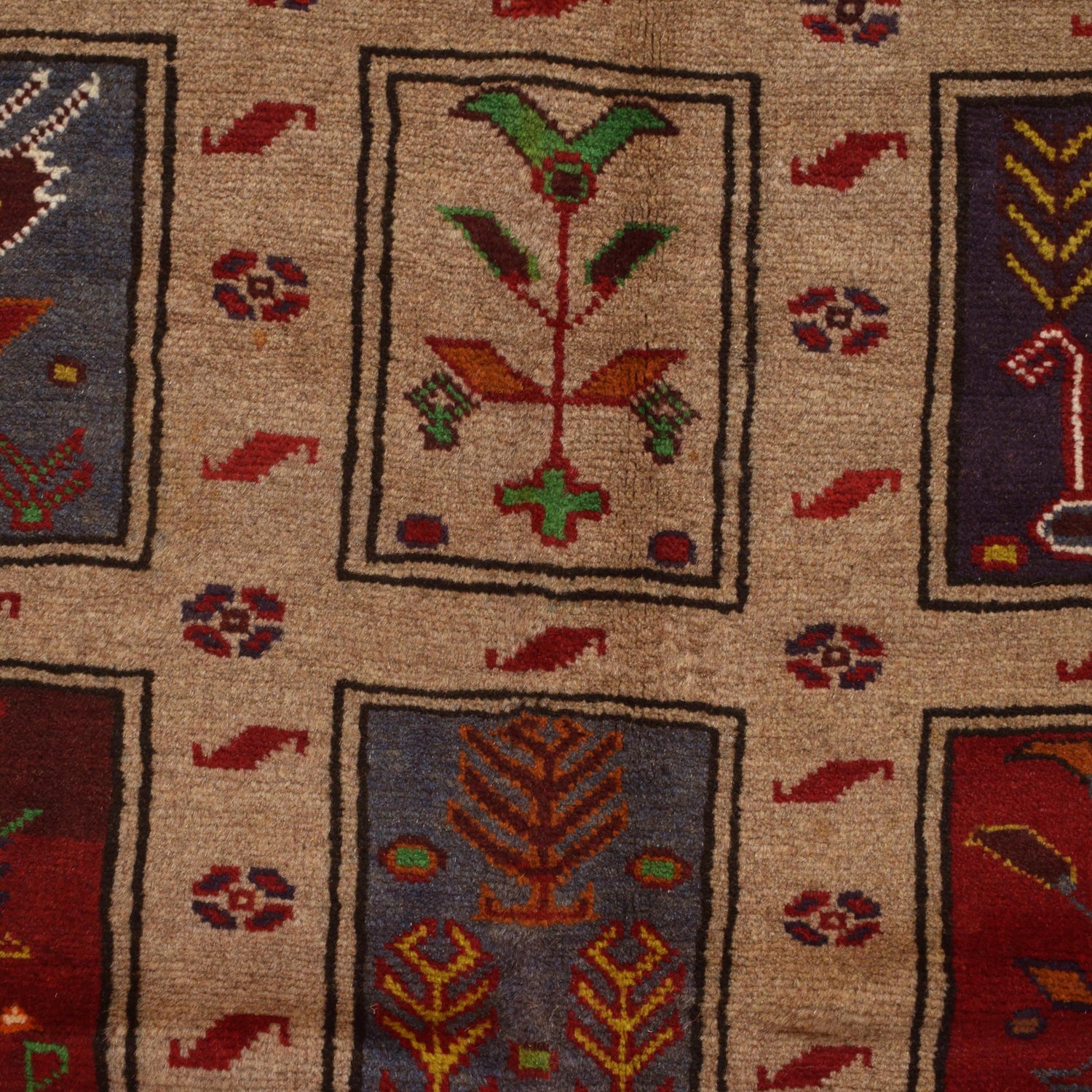 Tan Color Baluchi Carpet 6' 5" x 9' 3" ft / 195 x 281 cm - No. 10632