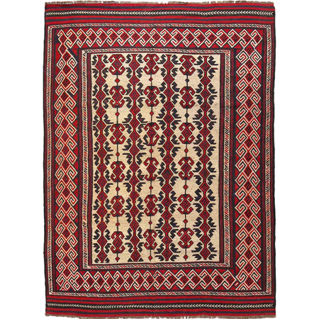Handmade Flat Weave Kilim 6' 4" x 8' 7" ft / 192 x 262 cm - No. 10656