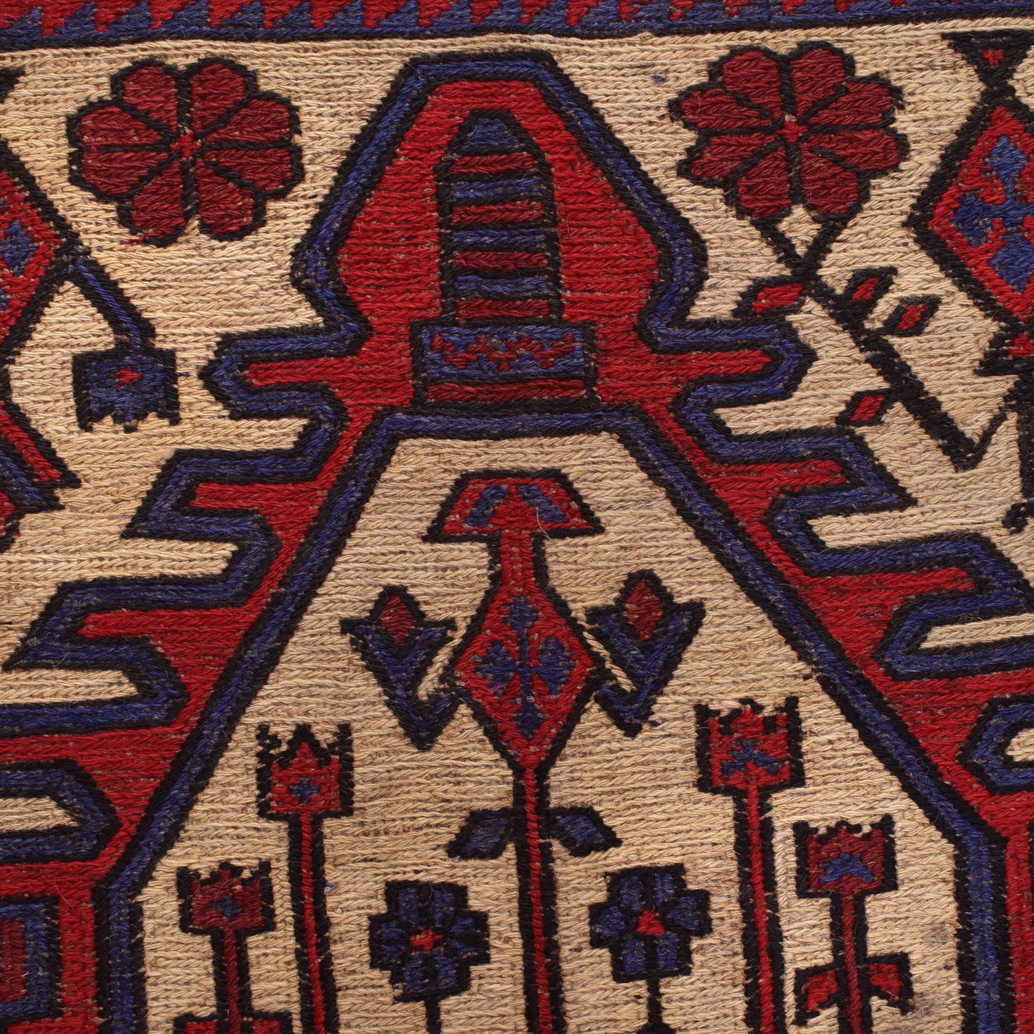 Hand Knotted Vintage Kilim 4' 4" x 6' 9" ft / 131 x 207 cm - No. 10884
