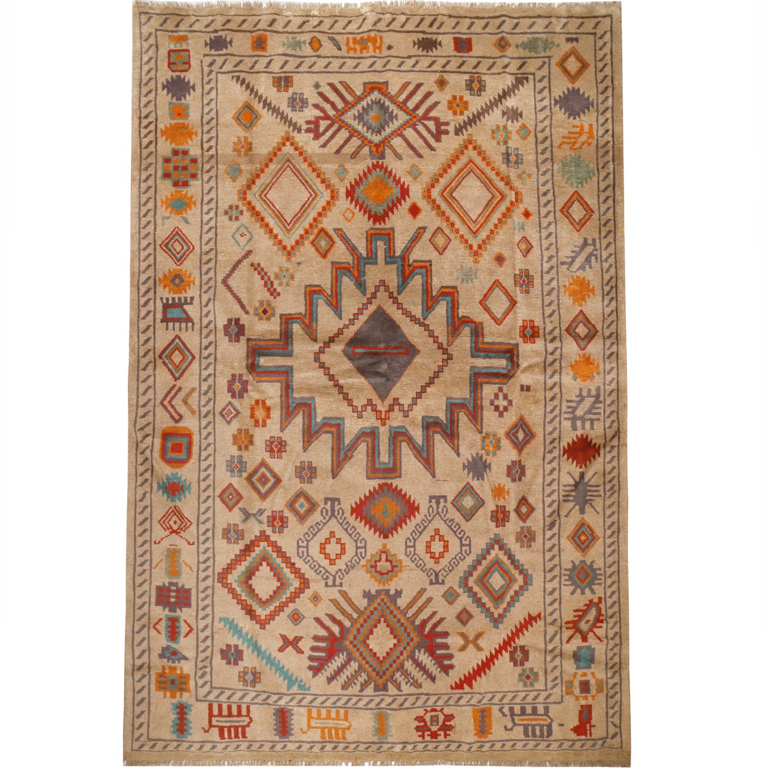 Kohistani Medium Size Area Rug  6' 10" x 9' 12" ft / 208 x 304 cm - No. 10888
