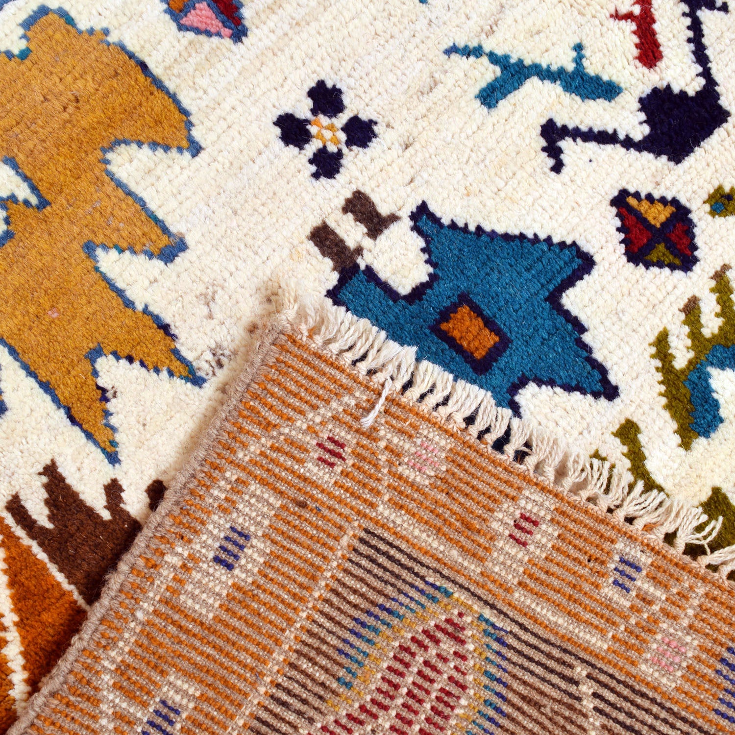 Hand Knotted Kohistani Carpet 5' 8" x 7' 6" ft / 173 x 229 cm - No. 10889