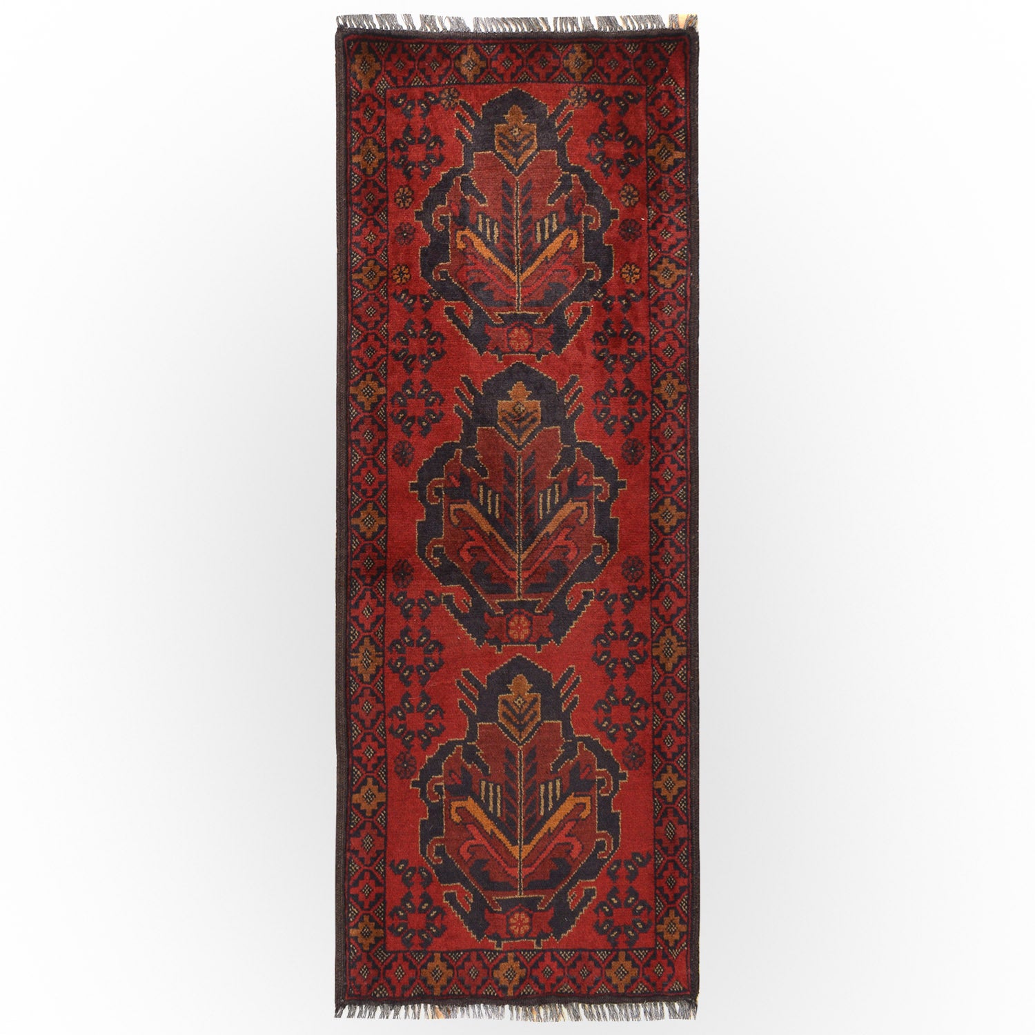 Afghan Khal Mohammadi Runner Rug 1' 9" x 4' 9" ft / 53 x 145 cm - No. 10902