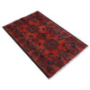 Red Afghan Area Rug 2' 7" x 4' 0" ft / 79 x 123 cm - No. 10924