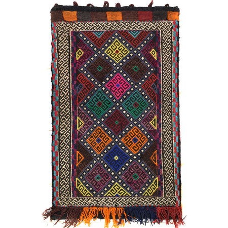 Baluchi Balisht Area Kilim 1' 10" x 3' 0" ft / 55 x 91 cm - No. 11051