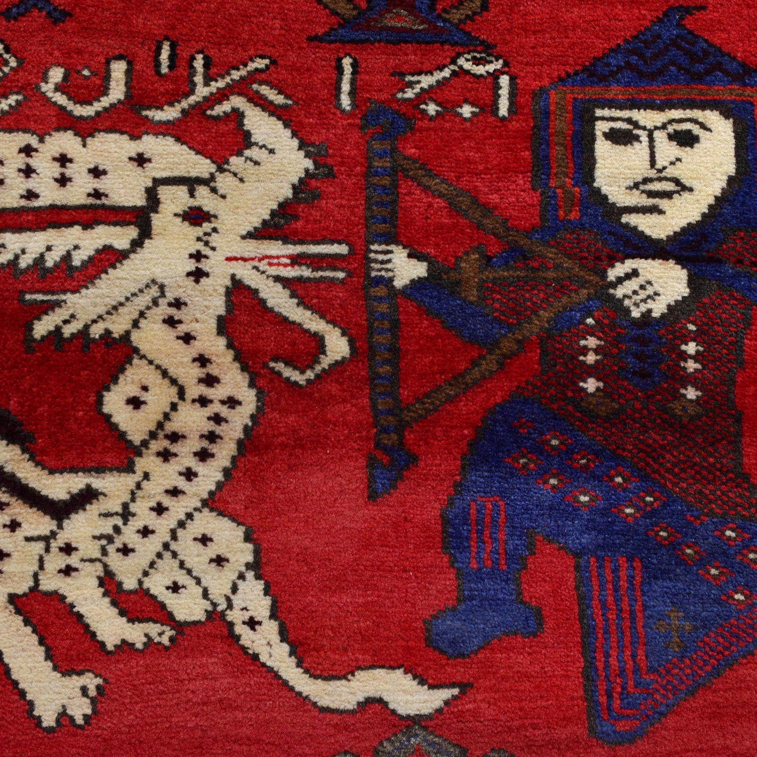 Handmade Pictorial Carpet 2' 9" x 4' 2" ft / 85 x 127 cm - No. 11265