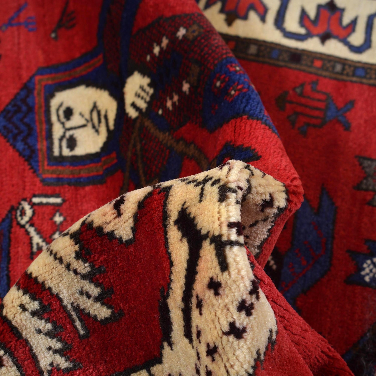 Handmade Pictorial Carpet 2' 9" x 4' 2" ft / 85 x 127 cm - No. 11265