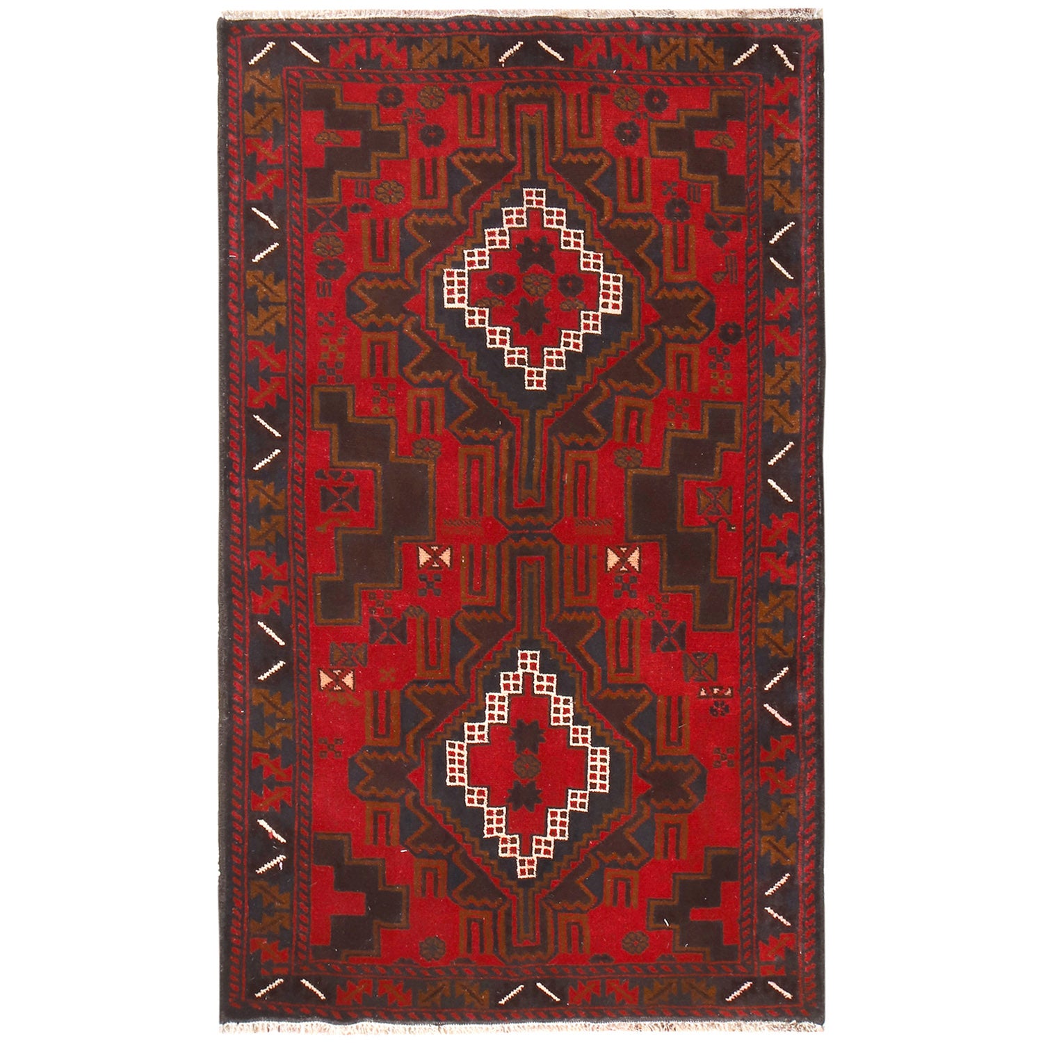 Handmade Baluchi Rug 3' 1" x 5' 2" ft / 93 x 157 cm - No. 11318