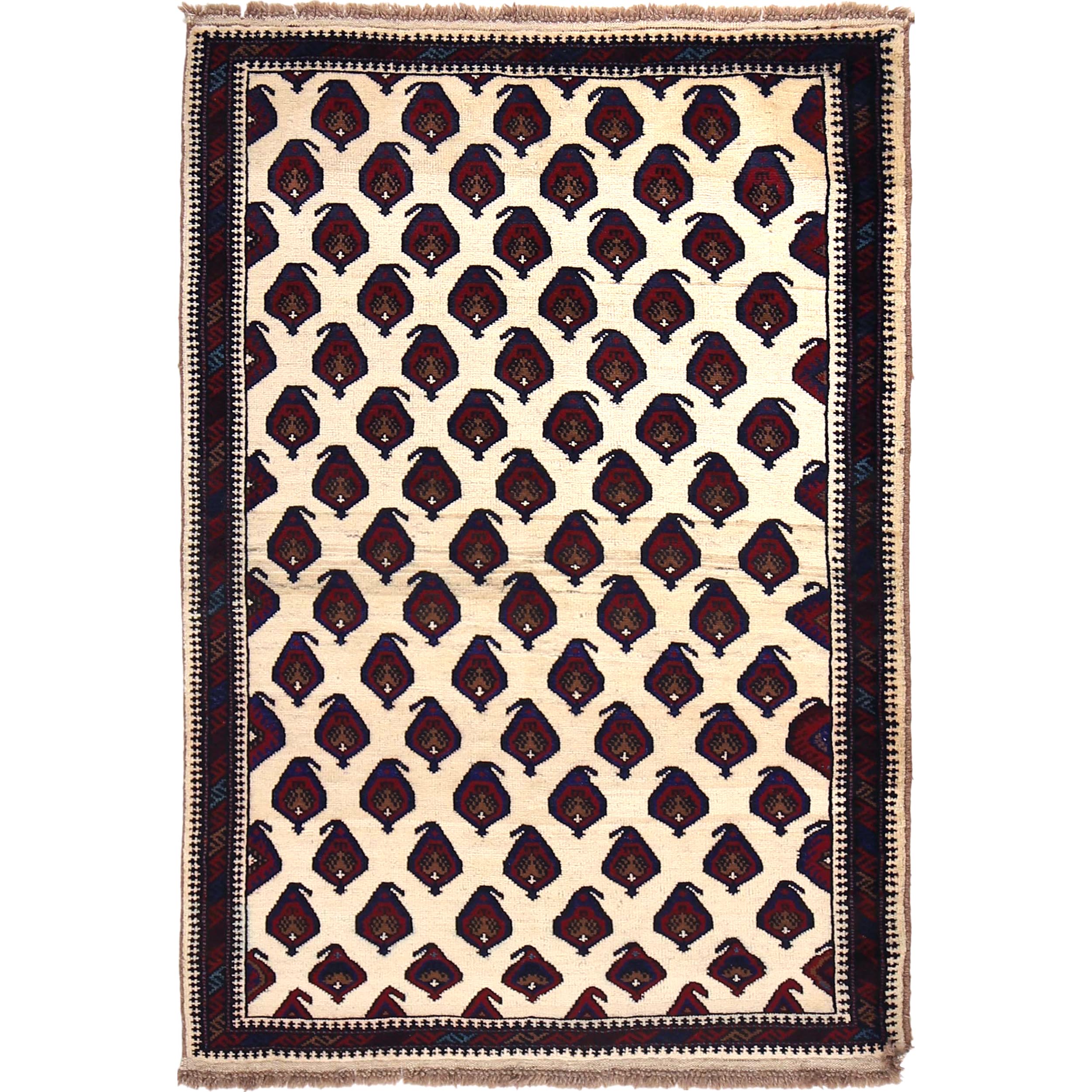 Handmade Baluchi Rug 3' 1" x 4' 6" ft / 93 x 137 cm - No. 11322