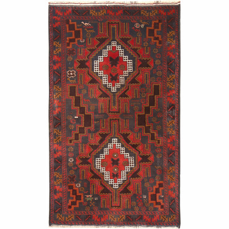 Tribal Baloch Rug 3' 0" x 5' 3" ft / 92 x 161 cm - No. 11335