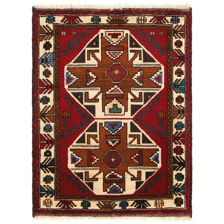 Traditional Baloch Rug 3' 1" x 3' 11" ft / 94 x 119 cm - No. 11428