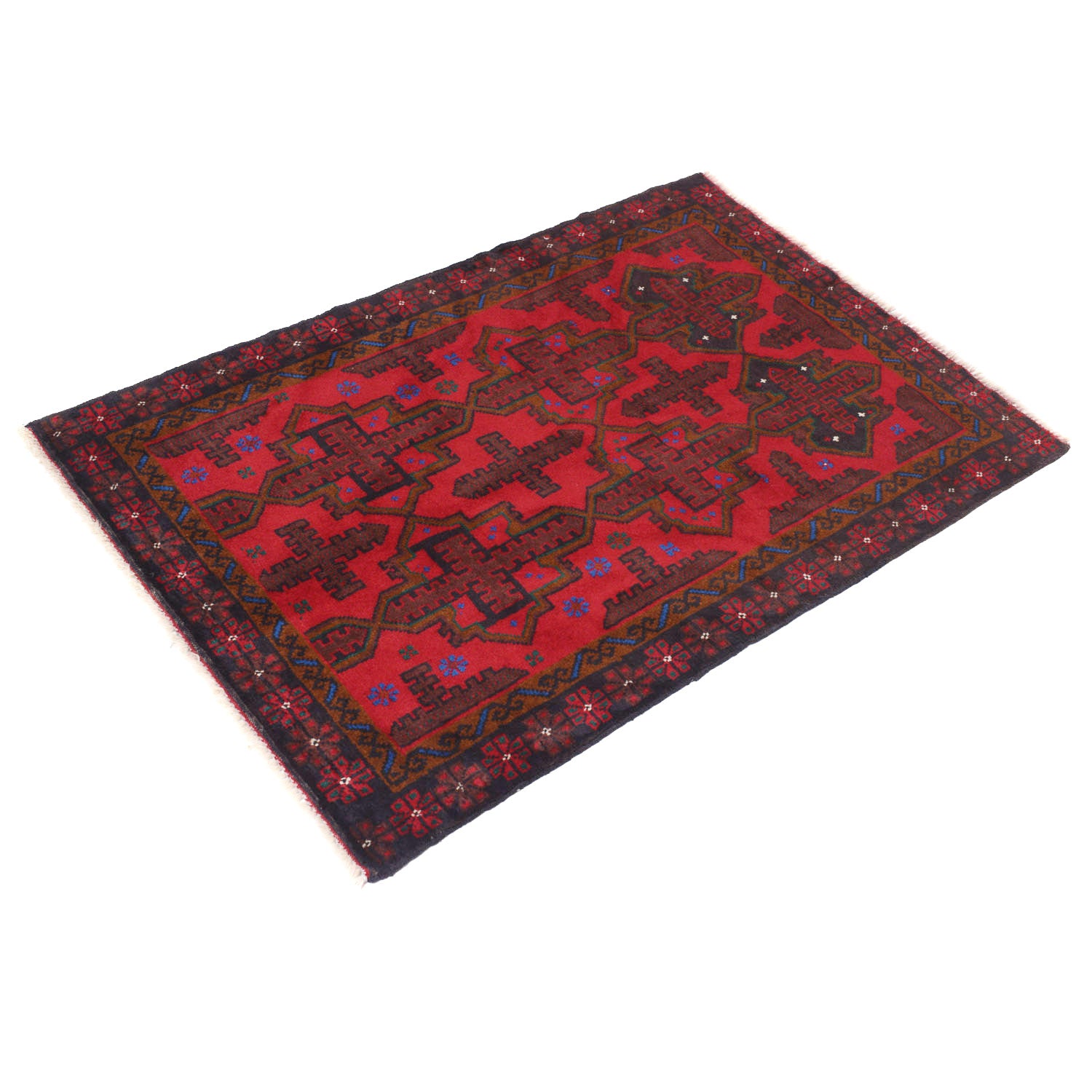 Red Color Baluchi Rug 2' 9" x 4' 2" ft / 85 x 128 cm - No. 11468