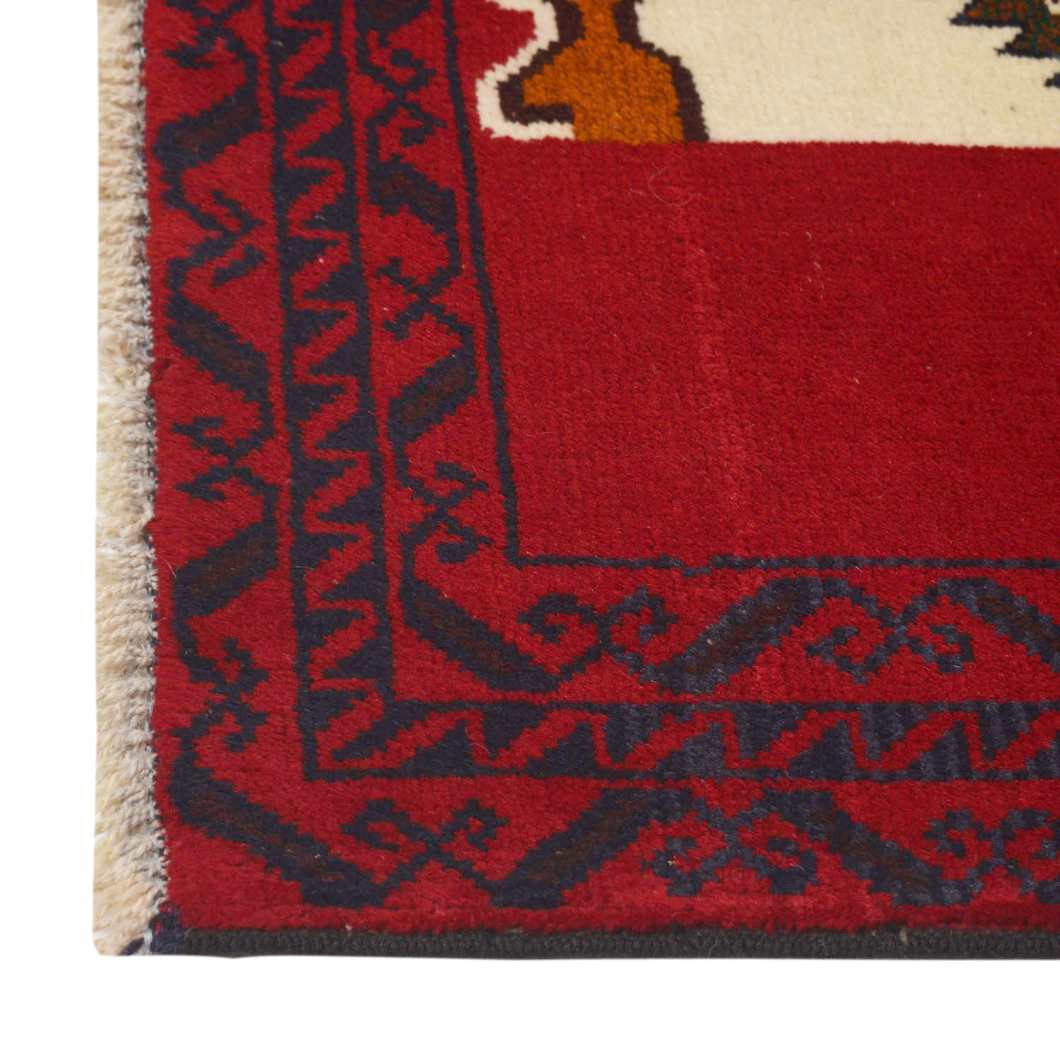 Handmade Picture Area Rug 2' 9" x 4' 6" ft / 84 x 136 cm - No. 11477