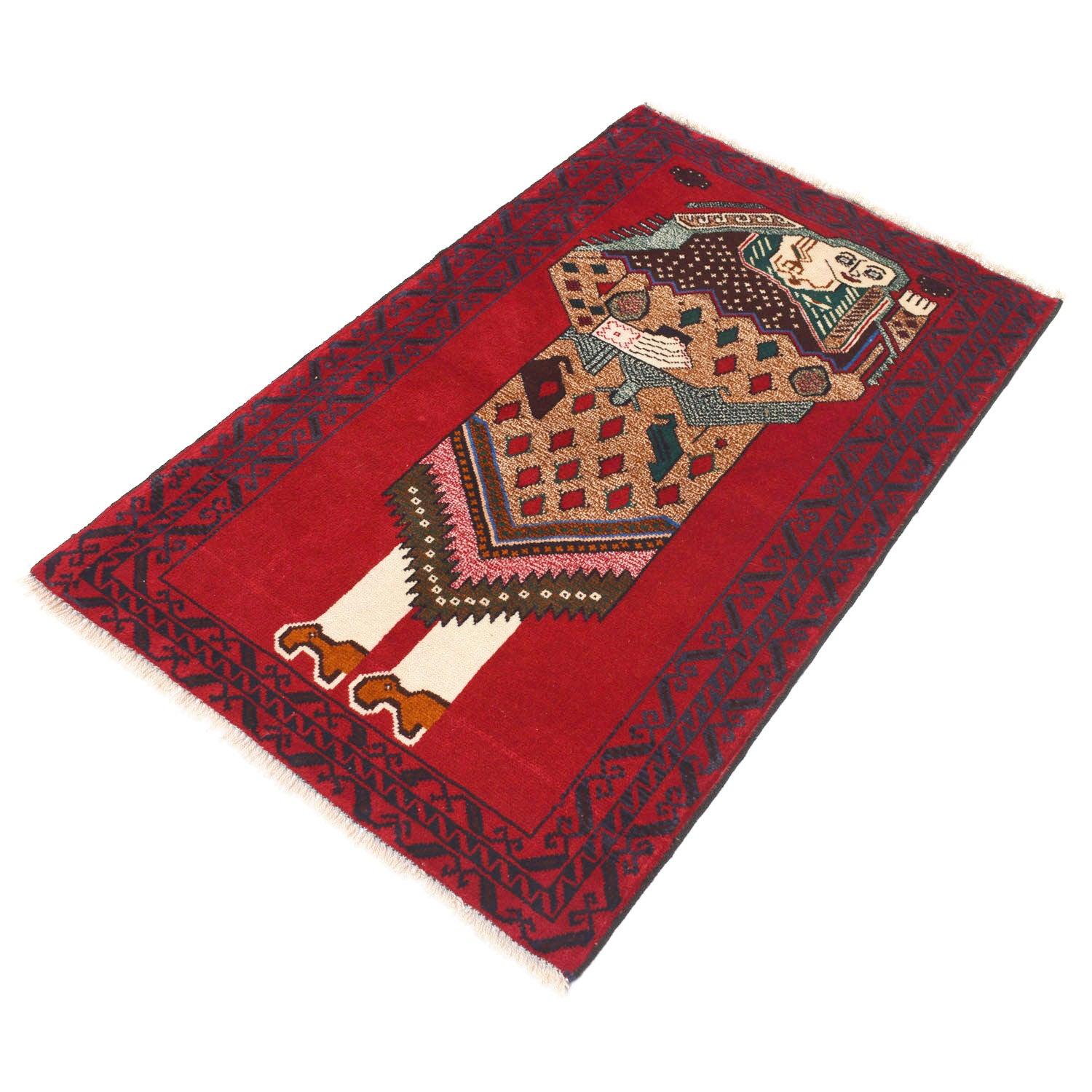 Handmade Picture Area Rug 2' 9" x 4' 6" ft / 84 x 136 cm - No. 11477