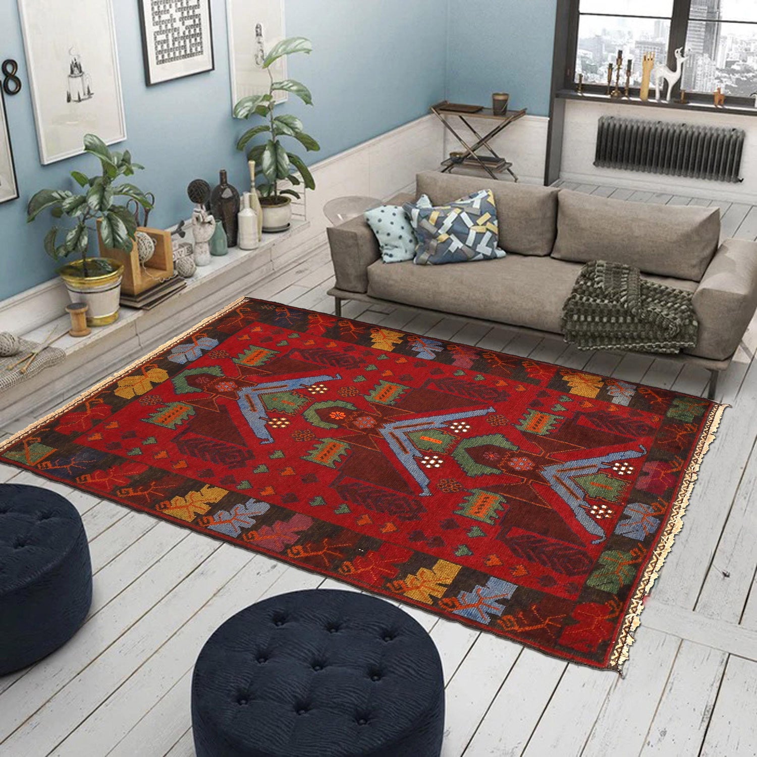 Traditional Baloch Rug 3' 1" x 4' 6" ft / 93 x 138 cm - No. 11625