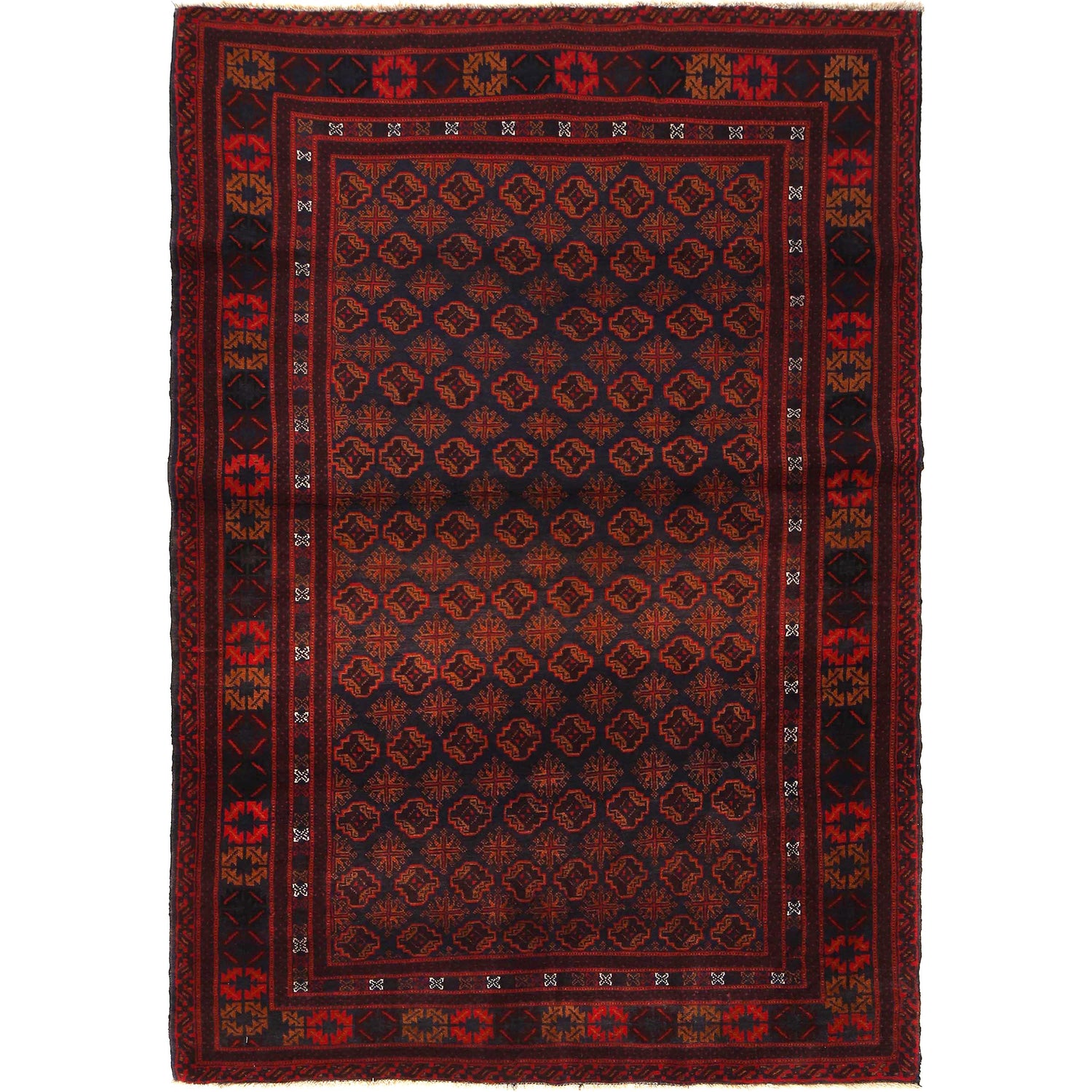 Hand Knotted Baluchi Rug 4' 9" x 7' 9" ft / 145 x 235 cm - No. 11644