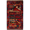 Handmade Picture Area Rug 3' 8" x 6' 6" ft / 111 x 198 cm - No. 11658