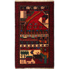 Handmade Picture Area Rug 3' 9" x 6' 7" ft / 114 x 200 cm - No. 11659