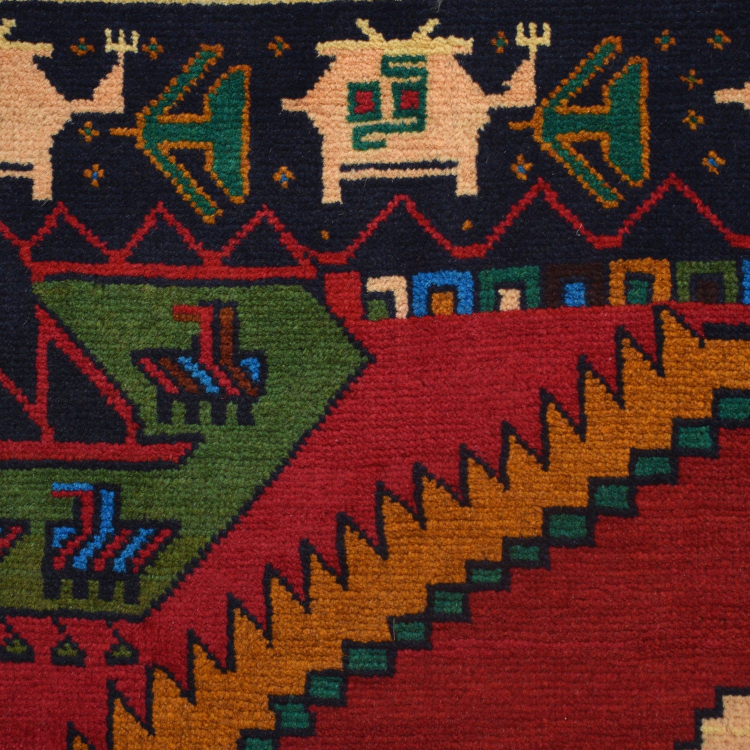 Handmade Picture Area Rug 3' 9" x 6' 7" ft / 114 x 200 cm - No. 11659