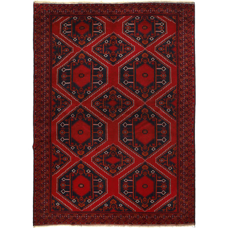 Deep Red Color Baluchi Carpet 7' 1" x 10' 4" ft / 217 x 315 cm - No. 11695