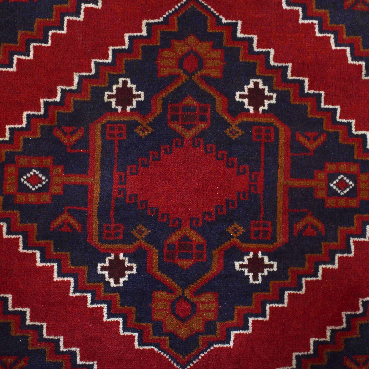 Deep Red Color Baluchi Carpet 7' 1" x 10' 4" ft / 217 x 315 cm - No. 11695