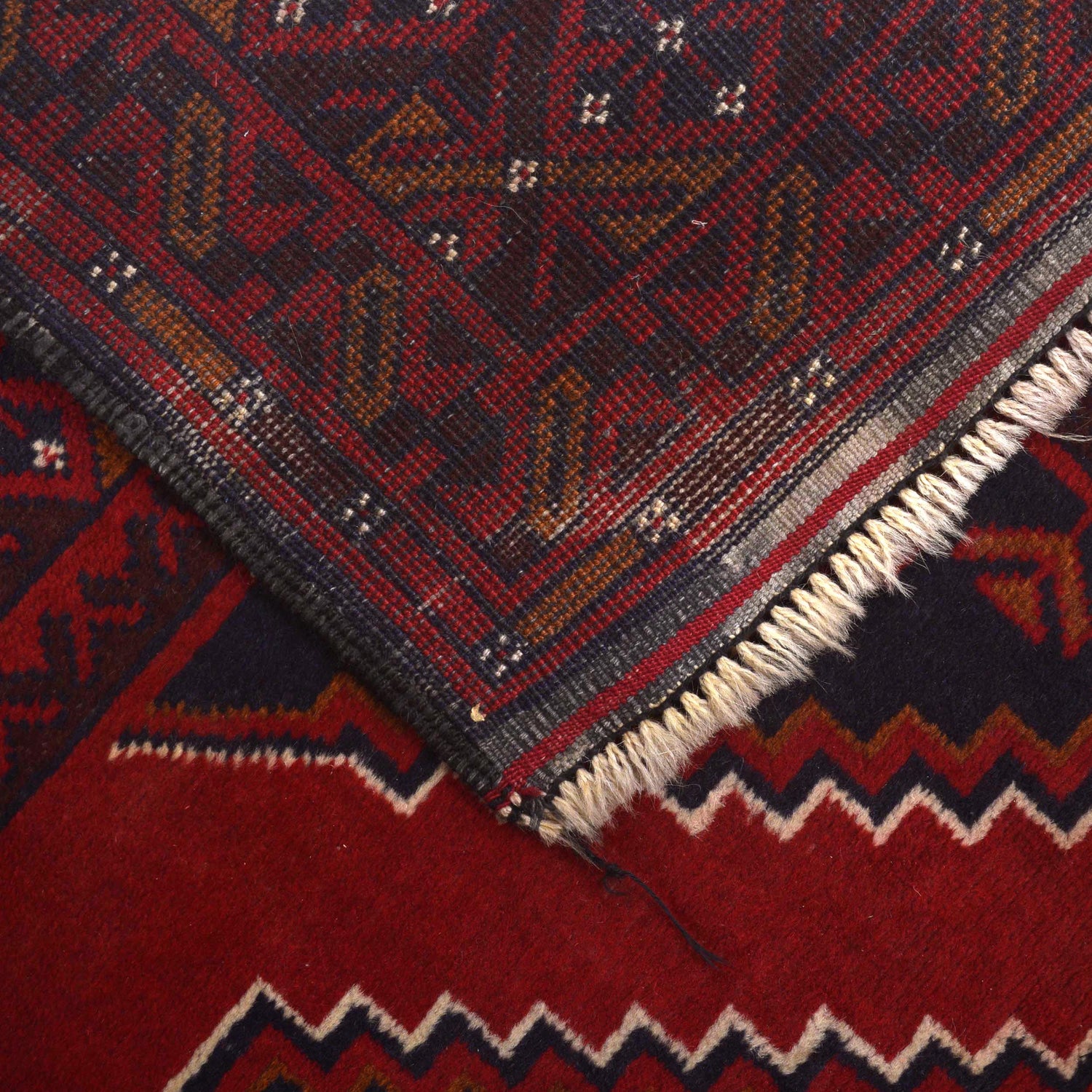Deep Red Color Baluchi Carpet 7' 1" x 10' 4" ft / 217 x 315 cm - No. 11695