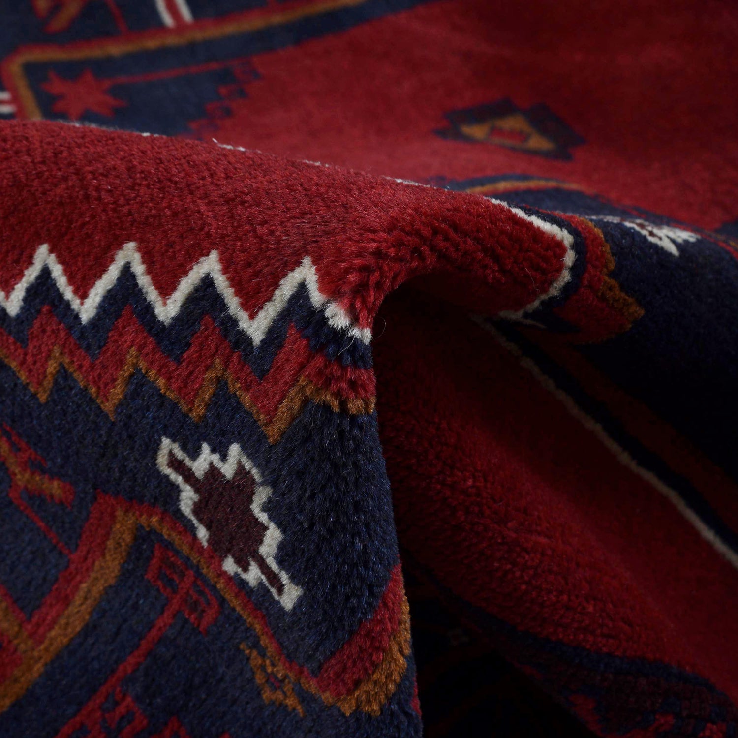 Deep Red Color Baluchi Carpet 7' 1" x 10' 4" ft / 217 x 315 cm - No. 11695