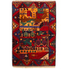 Handmade Picture Area Rug 3' 7" x 6' 4" ft / 109 x 194 cm - No. 11772