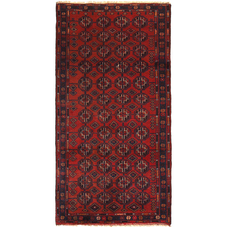 Tribal Baloch Rug 3' 2" x 6' 4" ft / 97 x 193 cm - No. 1266