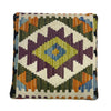 Kilim Ottoman Footstool - Square Handmade Design 1' 3" x 1' 3" ft / 37 x 38 cm - No. AL12
