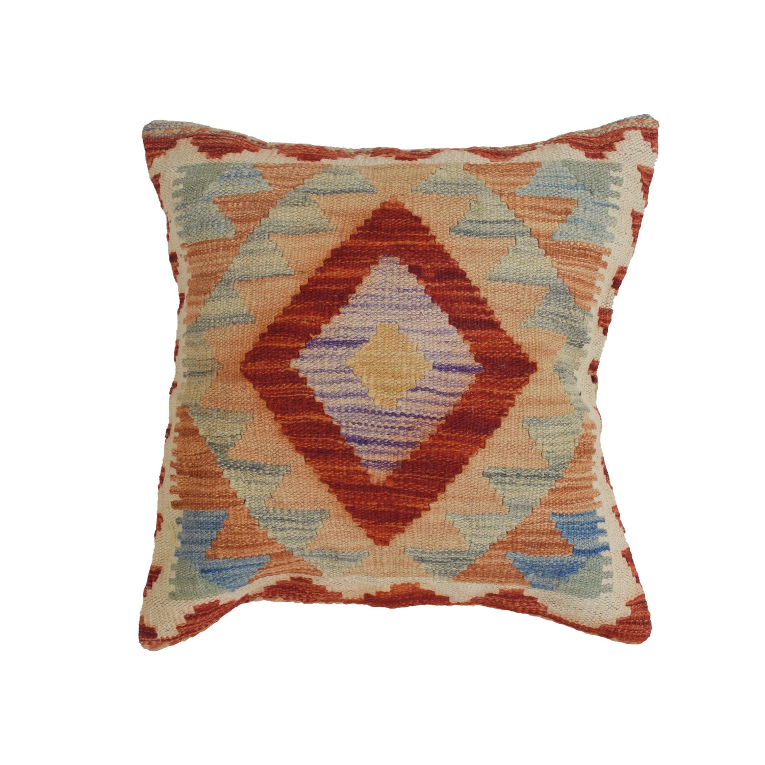 Afghan Kilim Cushion 1' 5" x 1' 5" ft / 44 x 42 cm - No. 13190