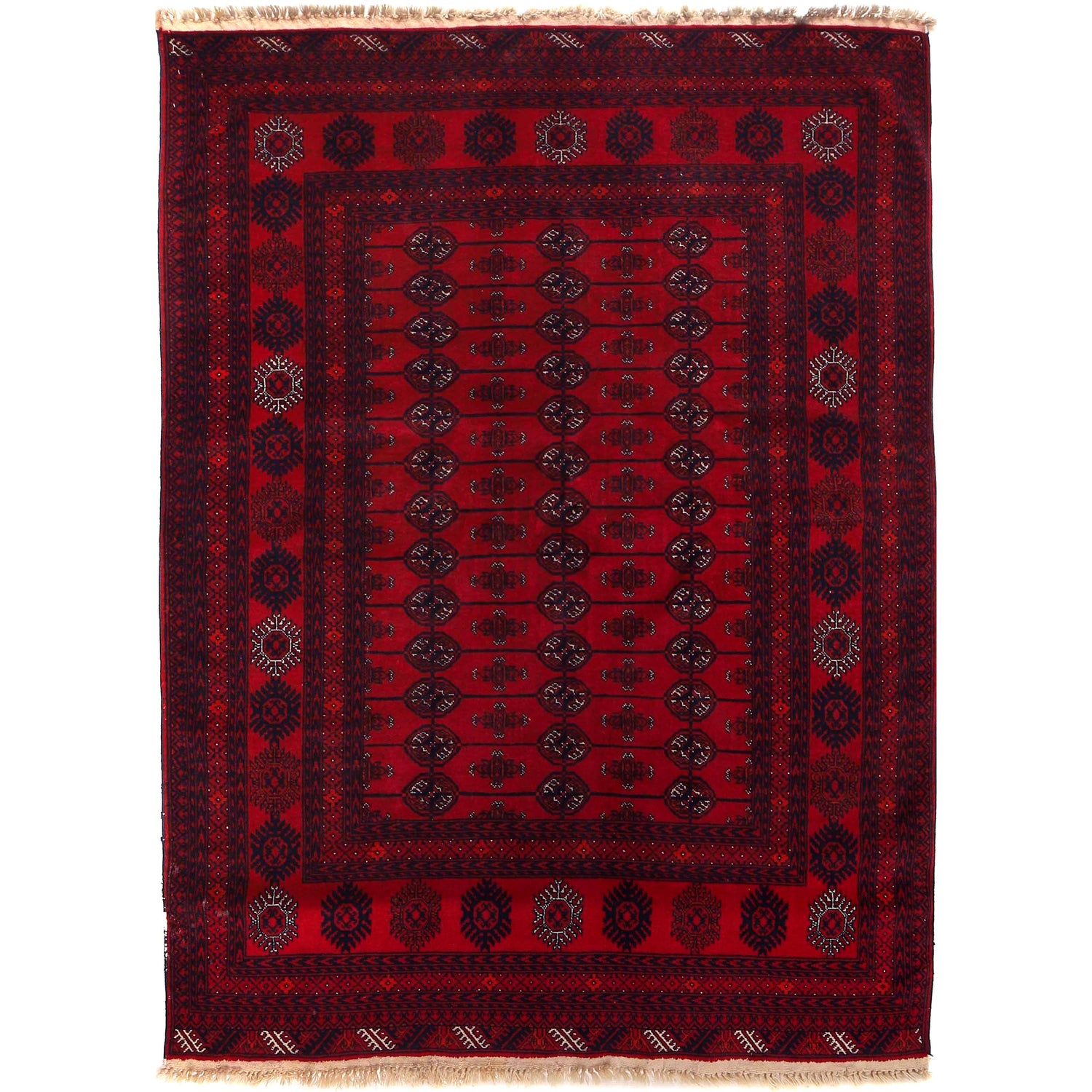 Handmade Bukhara Carpet 4' 6" x 6' 2" ft / 137 x 189 cm - No. 1324