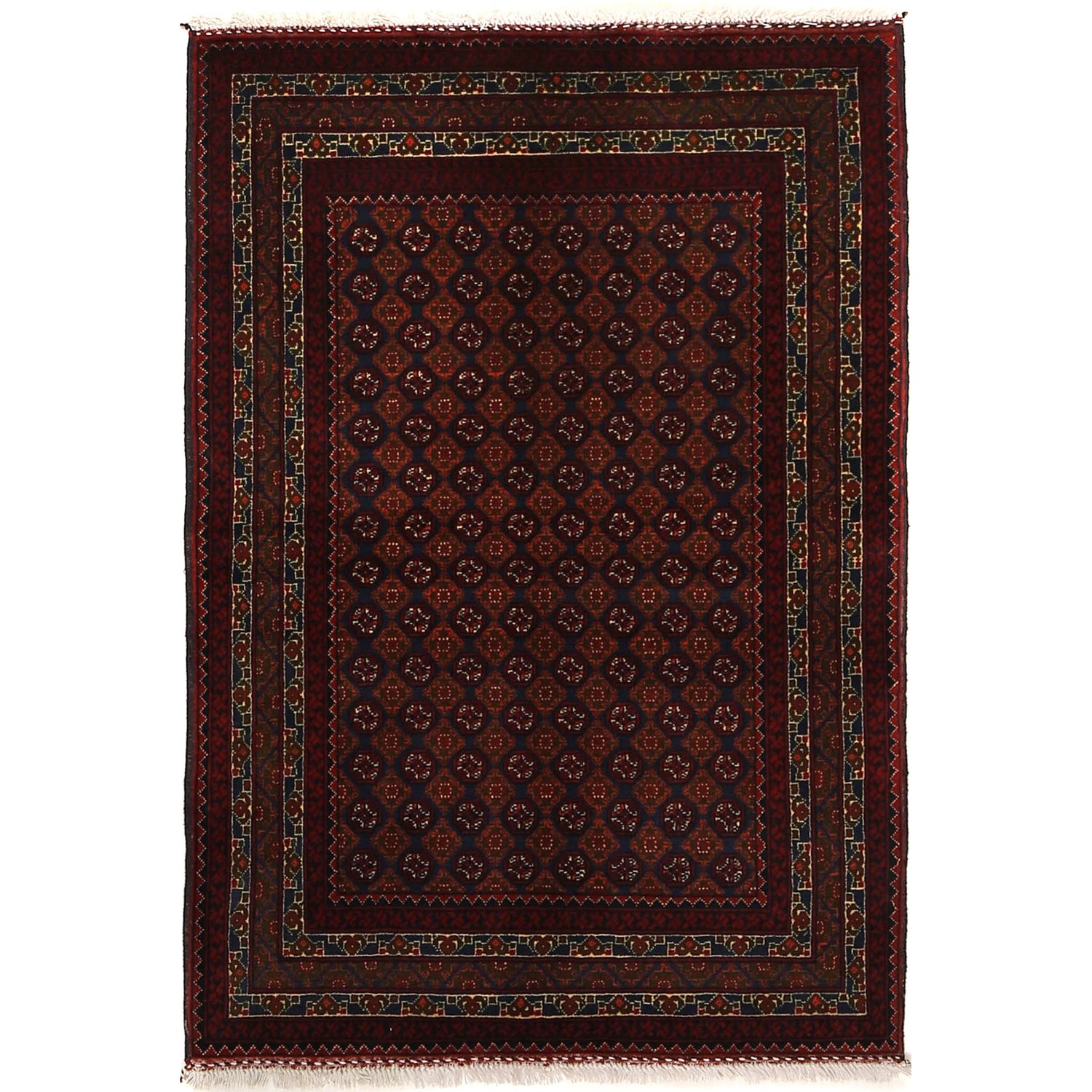 Oriental Handmade Khoja Roshnai Rug 3' 3" x 4' 8" ft / 98 x 142 cm - No. 1351