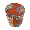 Kilim Round Ottoman Stool 1' 2" x 1' 5" ft / 35 x 43 cm - No. AL13