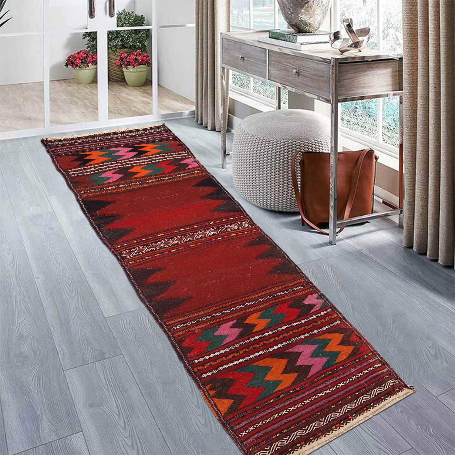 Flatweave Table Sheet Runner 2' 3" x 6' 5" ft / 69 x 195 cm - No. AL18