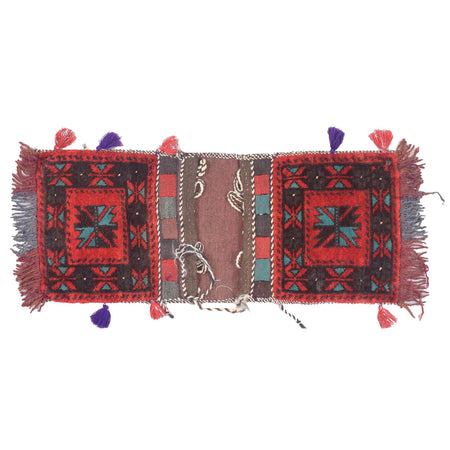Tribal Baluch Saddle Bag Area Rug 1' 0" x 2' 6" ft / 31 x 76 cm - No. 1905