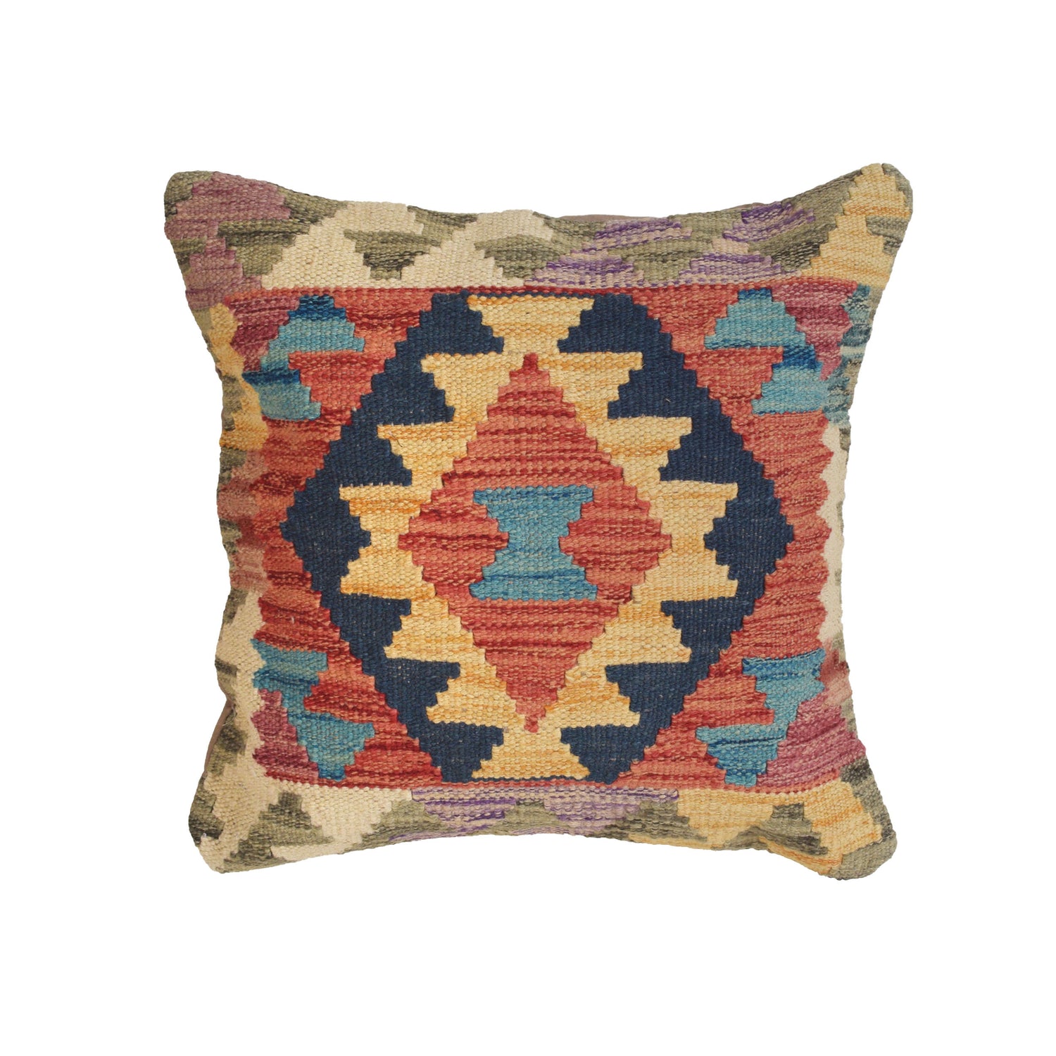 Afghan Kilim Cushion 1' 5" x 1' 5" ft / 44 x 44 cm - No.20943