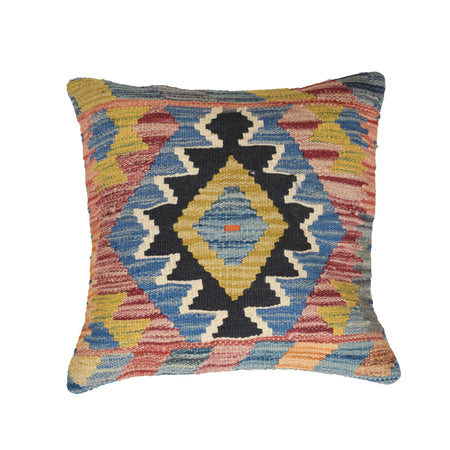 Square Size Kelim Cushion 1' 5" x 1' 5" ft / 44 x 44 cm - No.21171