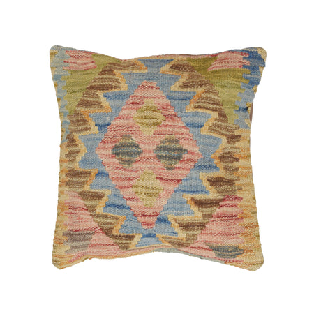 Square Size Kelim Cushion 1' 3" x 1' 3" ft / 39 x 39 cm - No.21173