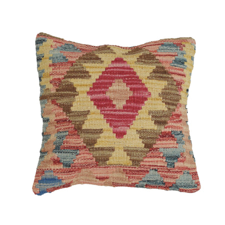 Afghan Kilim Cushion 1' 1" x 1' 2" ft / 34 x 35 cm - No. 21279